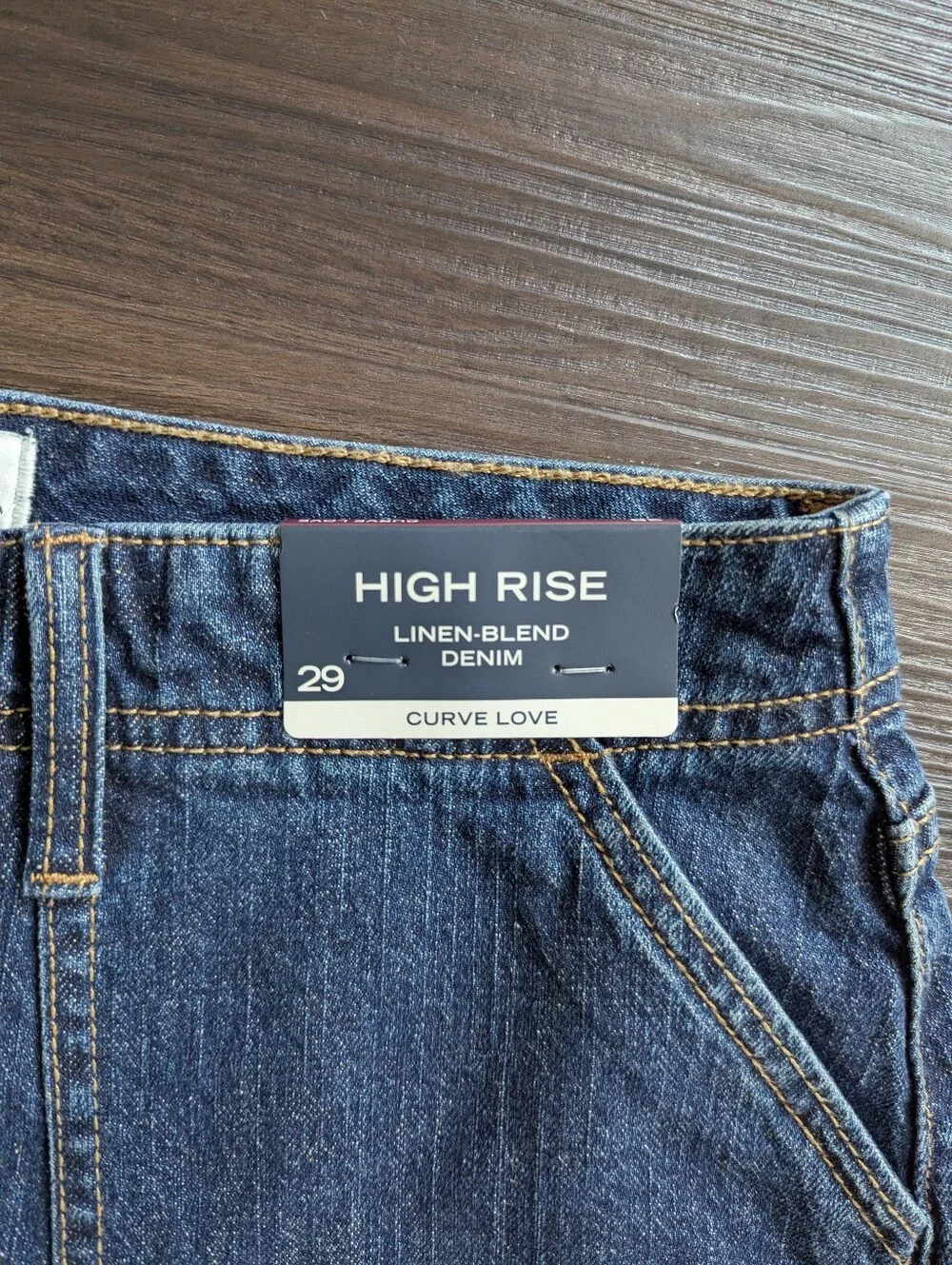 NWT A&F High Rise Linen Blend Denim Shorts 29 Summer Beach 90s Minimalist Style - Picture 4 of 7
